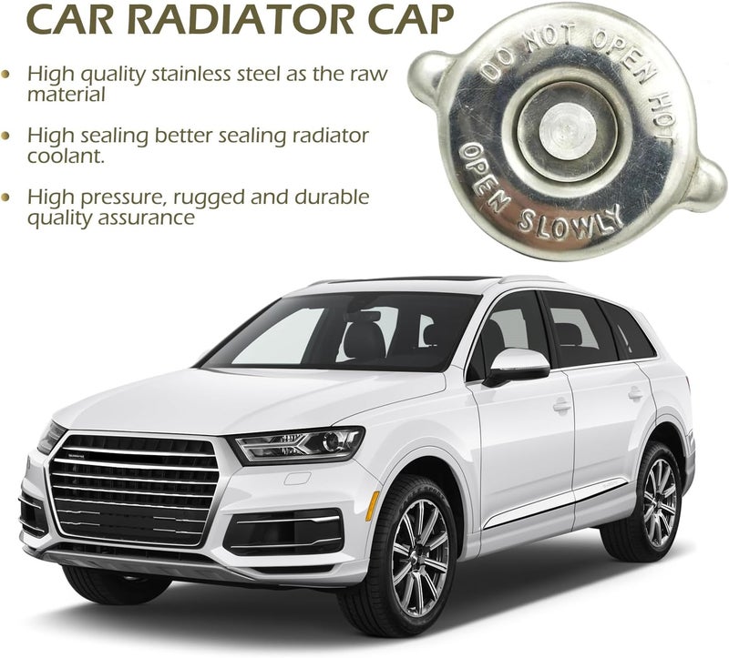CyperFair Radiator Cap 16 PSI, Stainless Steel Engine Seal Lug Design Radiator Cover, Standard Specification Replacement Assembly, Suitable for Most Cars (Silver) - Image 3